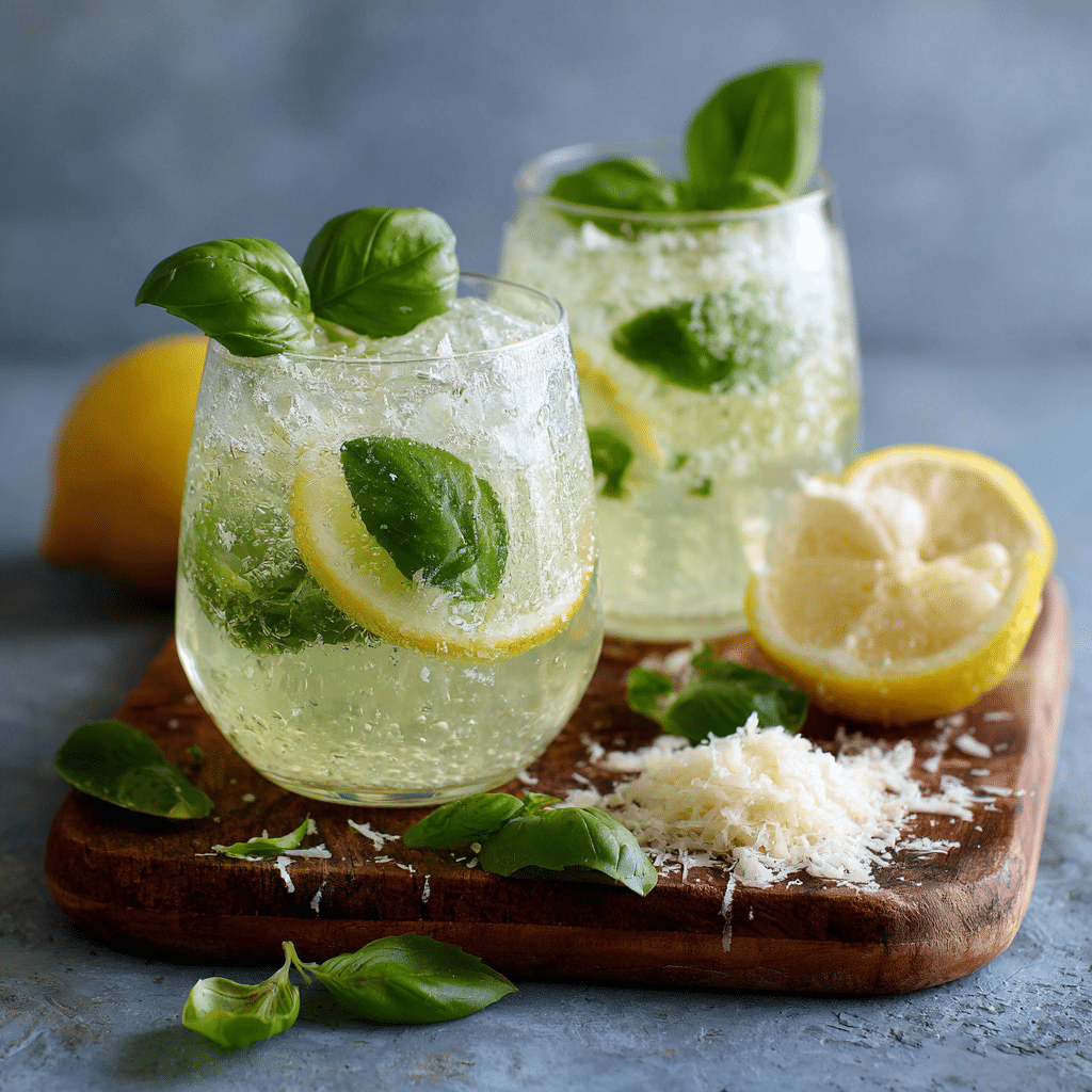Basil Lemon & Parmesan Air Fizz Recipe - Recipe Image