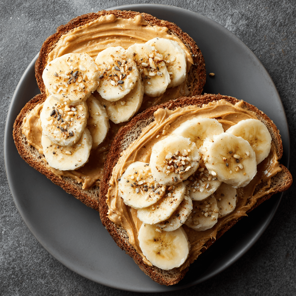 Peanut Butter Toast with Banana Recipe - Recipe Image
