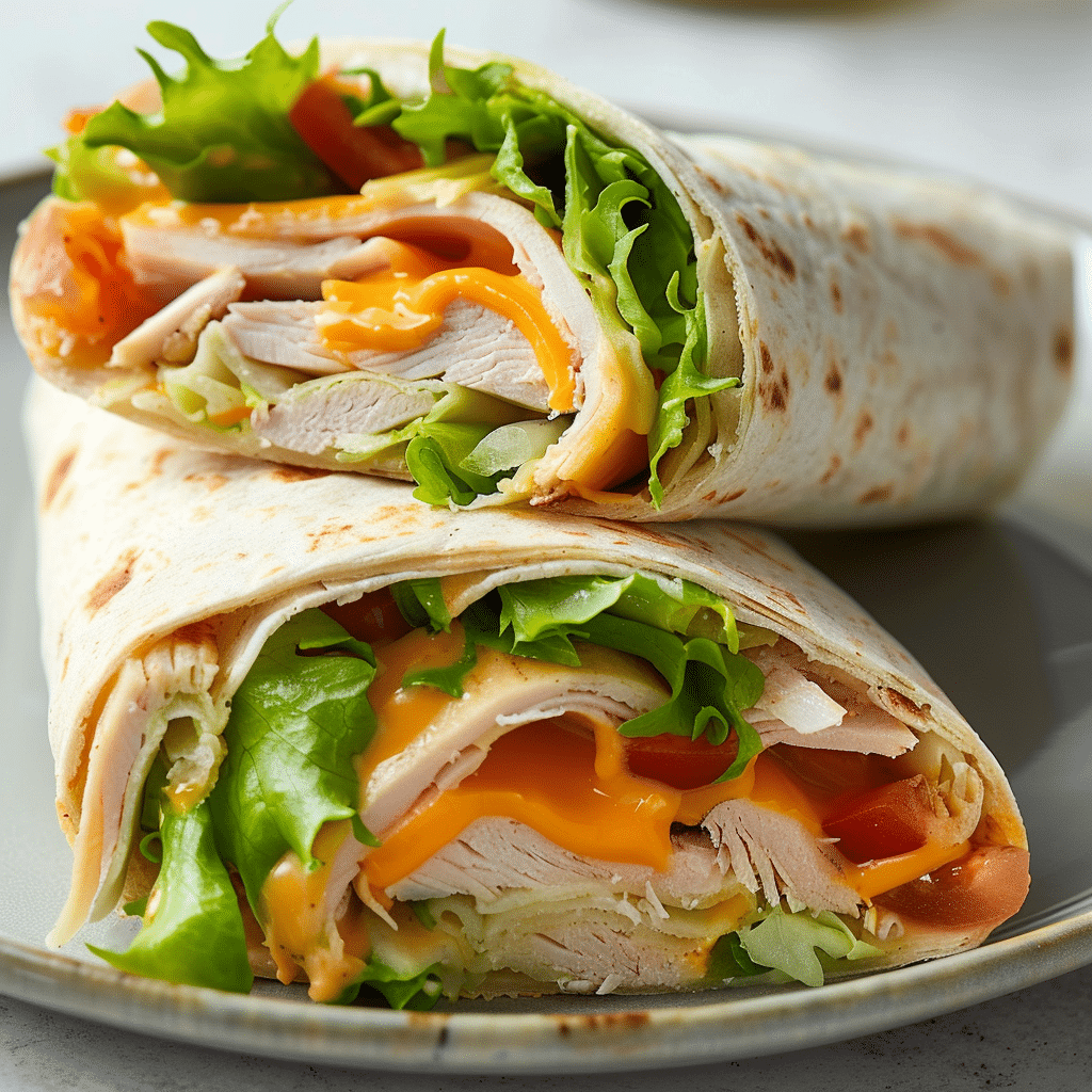 Turkey Cheese Wrap Recipe - Recipe Image