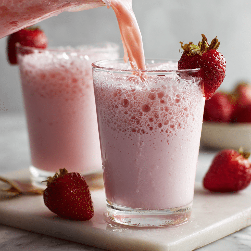 Strawberry Milk Drink Recipe - Recipe Image