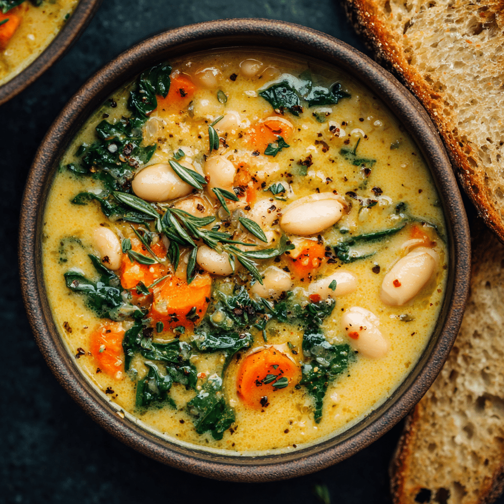 Creamy Tuscan White Bean Soup Recipe - Recipe Image