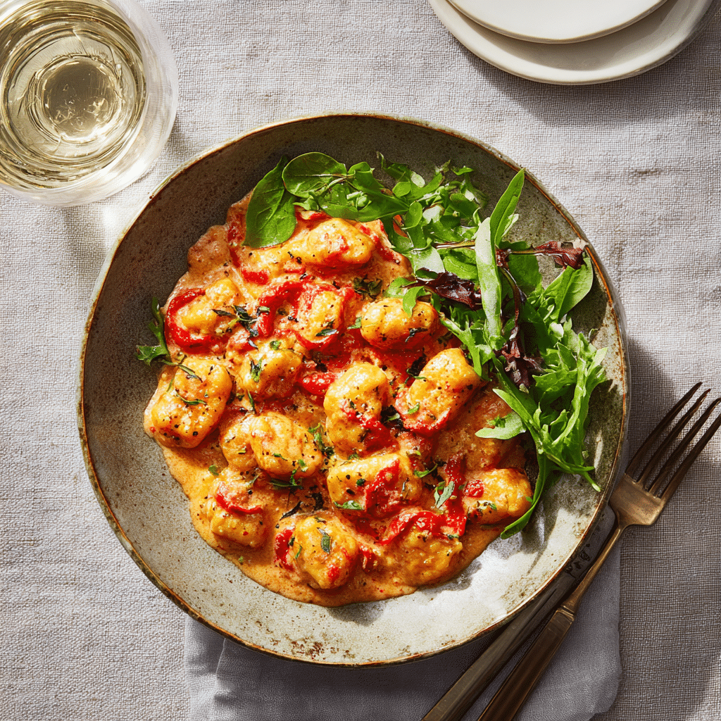 Smoky Roasted Red Pepper Gnocchi Recipe - Recipe Image