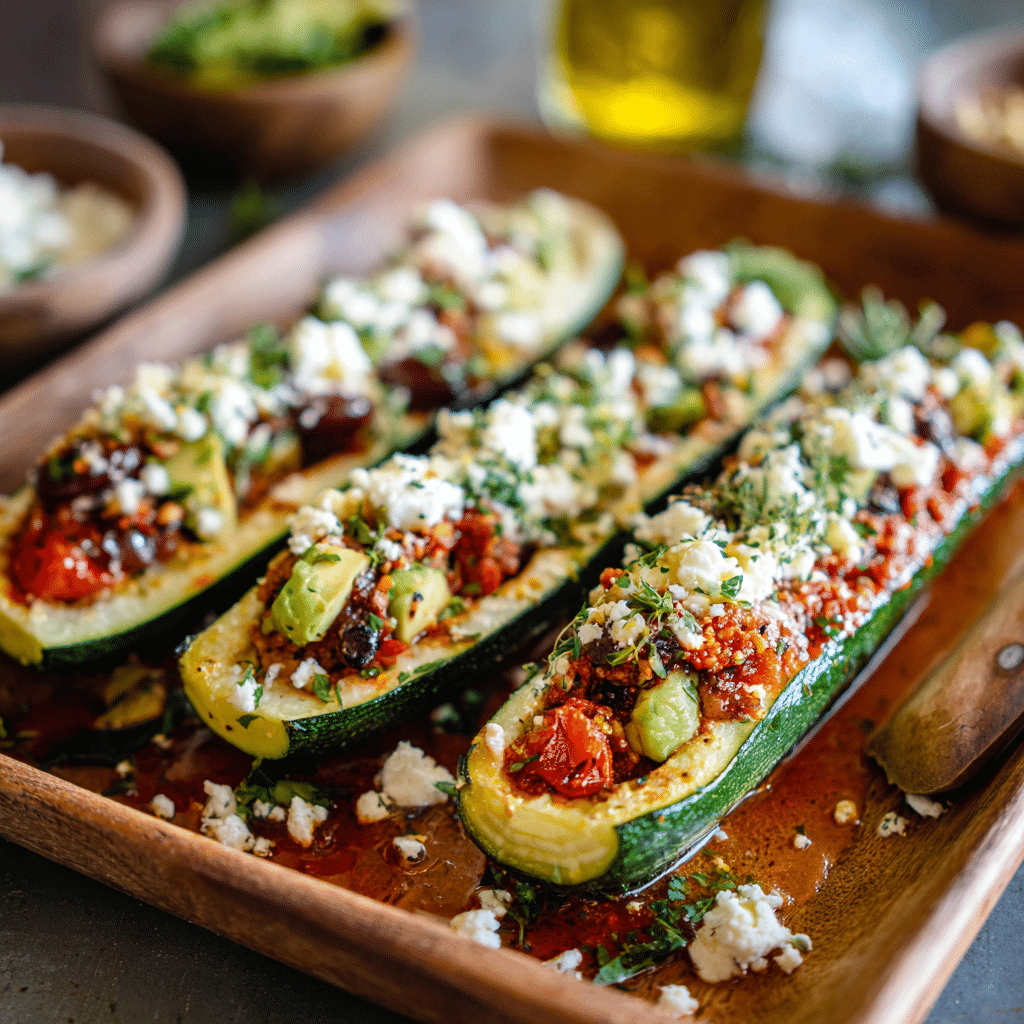 Mediterranean Stuffed Zucchini Boats Recipe - Recipe Image