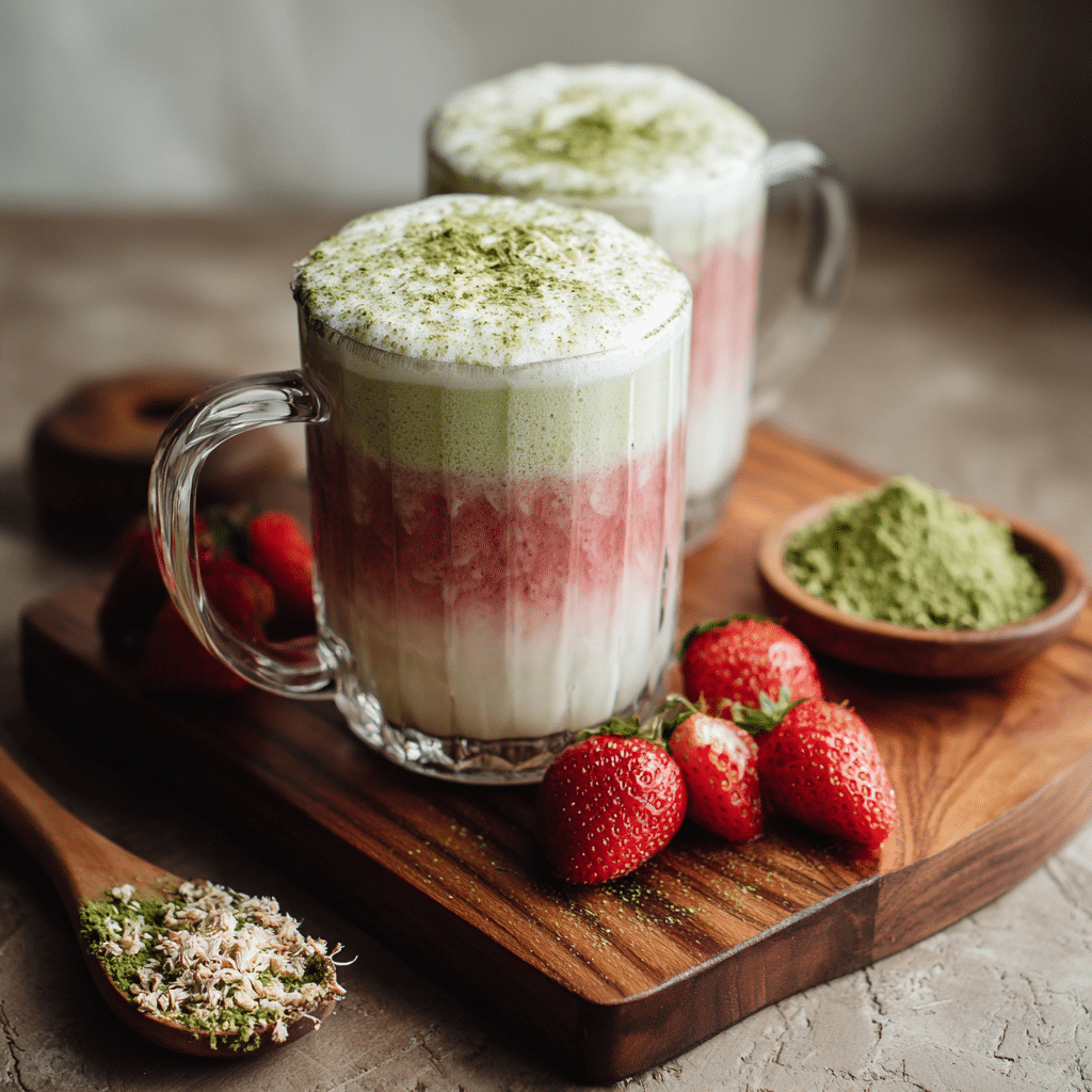 Strawberry Matcha Cloud Latte Recipe - Recipe Image