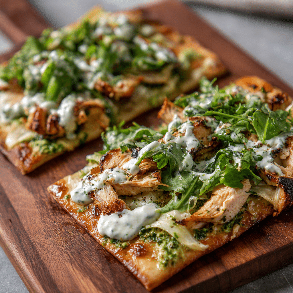 Green Goddess Chicken Flatbread Recipe - Recipe Image