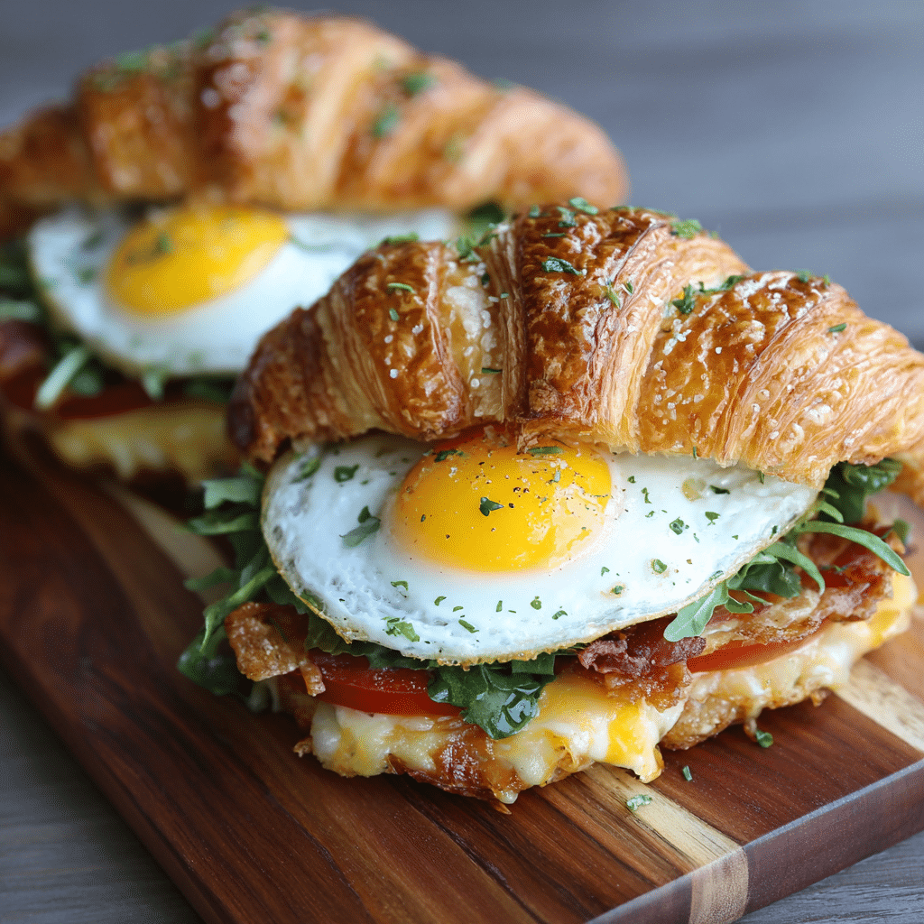 Croissant Breakfast Sandwich Bake Recipe - Recipe Image