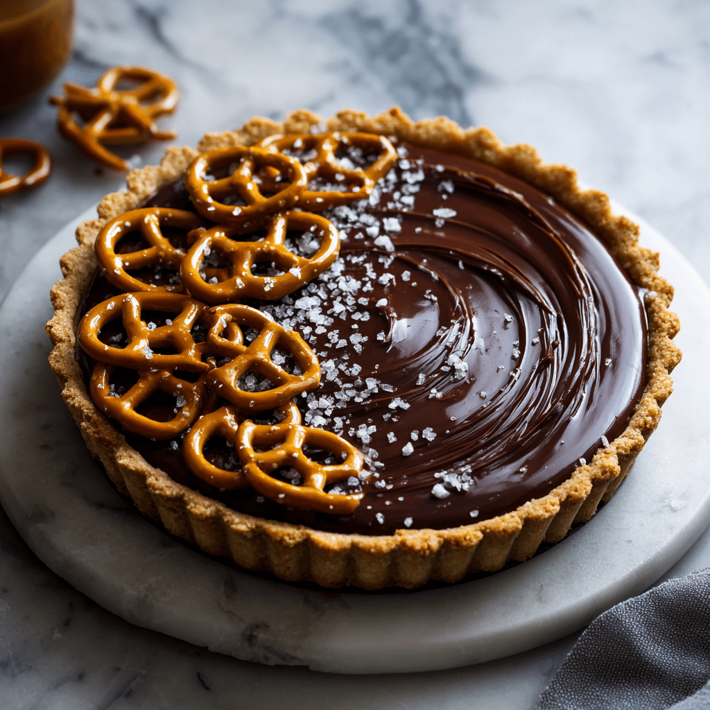 Salted Caramel Pretzel Tart Recipe - Recipe Image