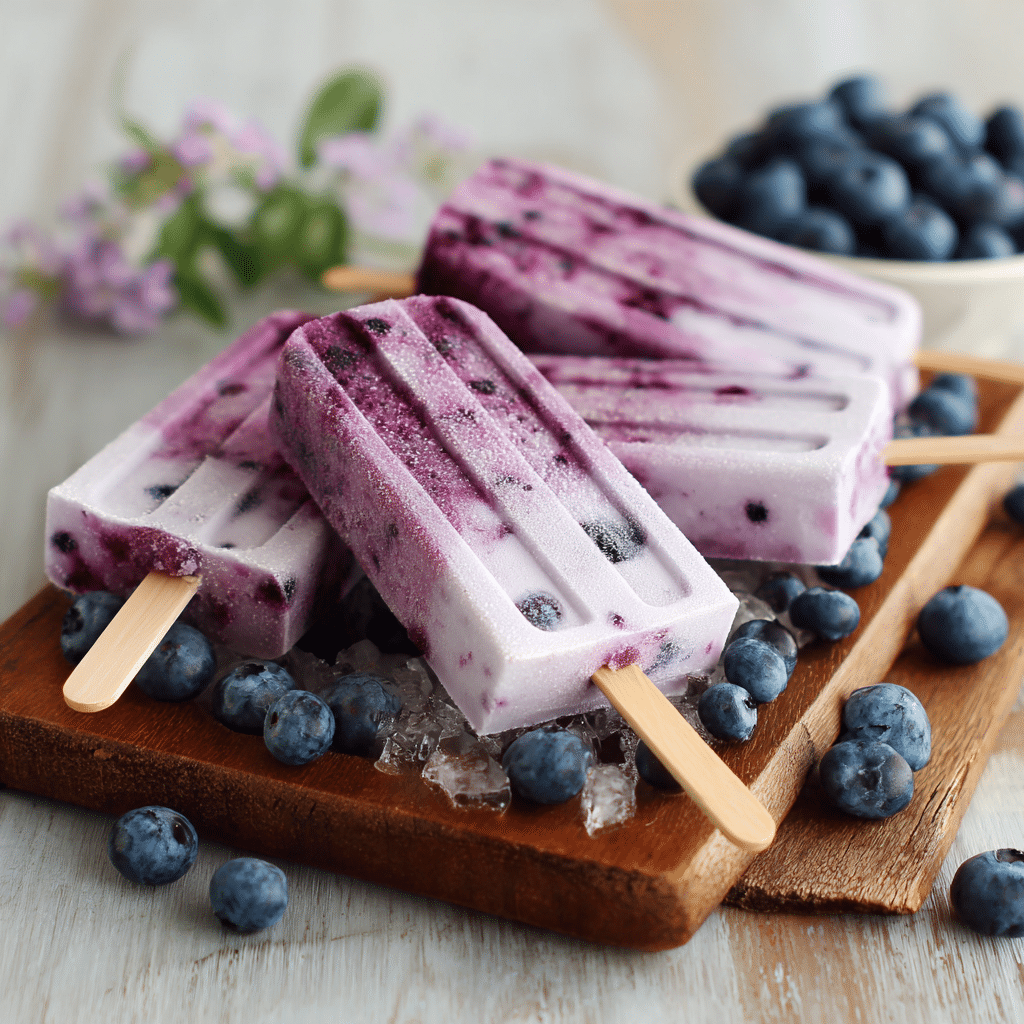 Blueberry Yogurt Ice Pops Recipe - Recipe Image
