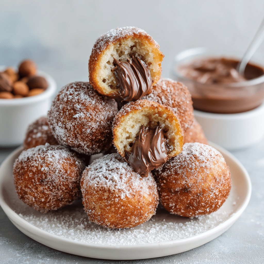 Nutella Stuffed Donut Holes Recipe - Recipe Image