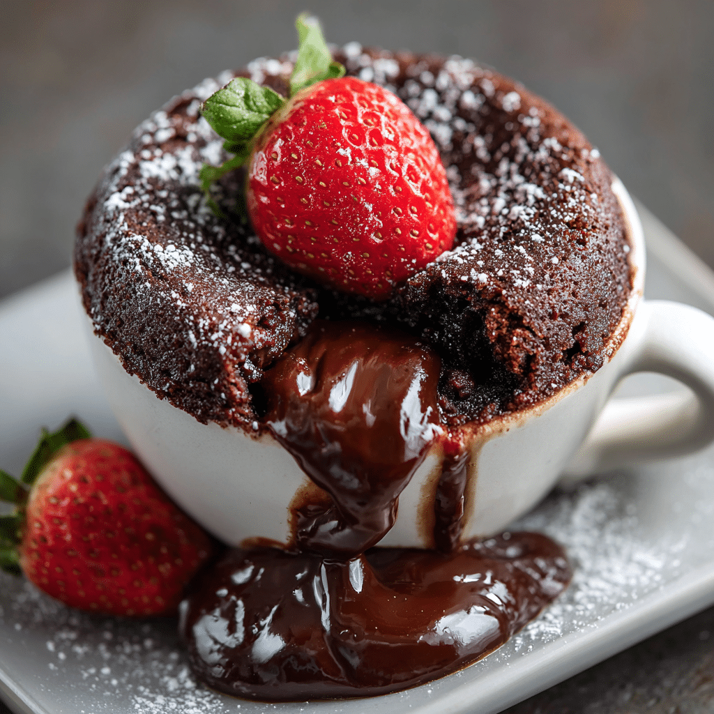 Molten Chocolate Lava Mug Cake Recipe - Recipe Image