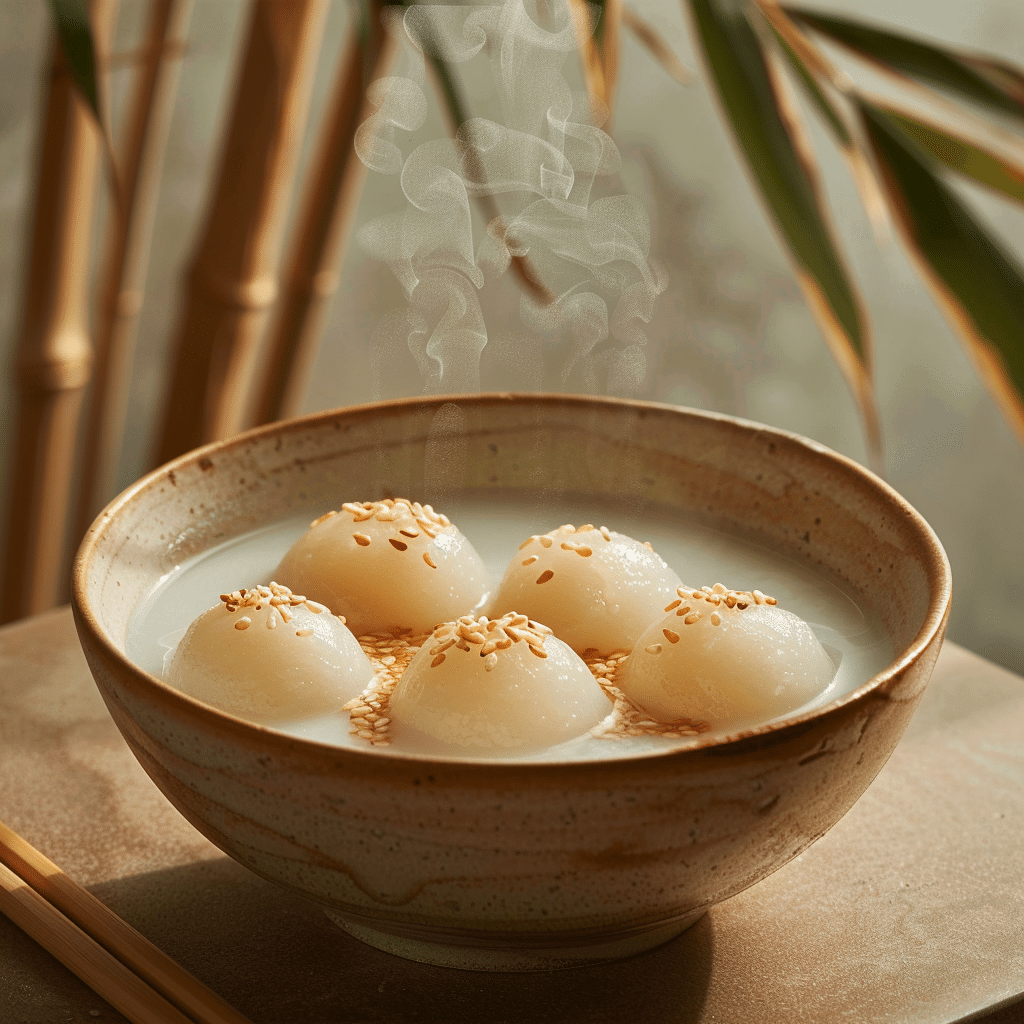 Honey Sesame Sweet Rice Balls in Coconut Milk Recipe - Recipe Image