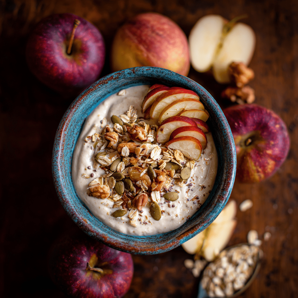 Apple Maple Tahini Oat Cream Recipe - Recipe Image