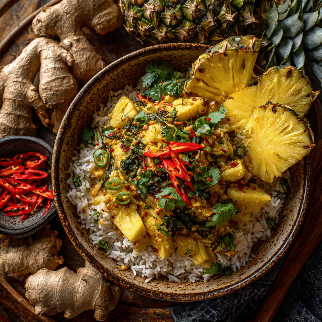 Pineapple Coconut Ginger Rice Bowl Recipe - Recipe Image