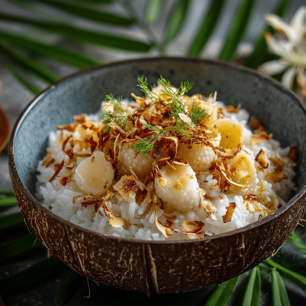 Coconut Lychee Rice Delight Recipe - Recipe Image