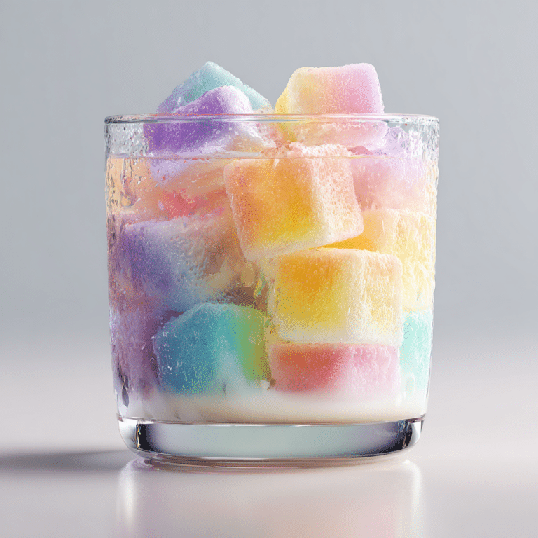 Frozen Rainbow Milk Cubes Drink Recipe