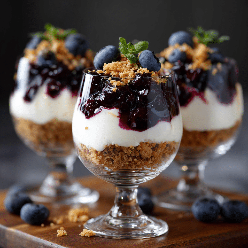 Blueberry Cheesecake Parfait with Graham Crust Recipe - Recipe Image