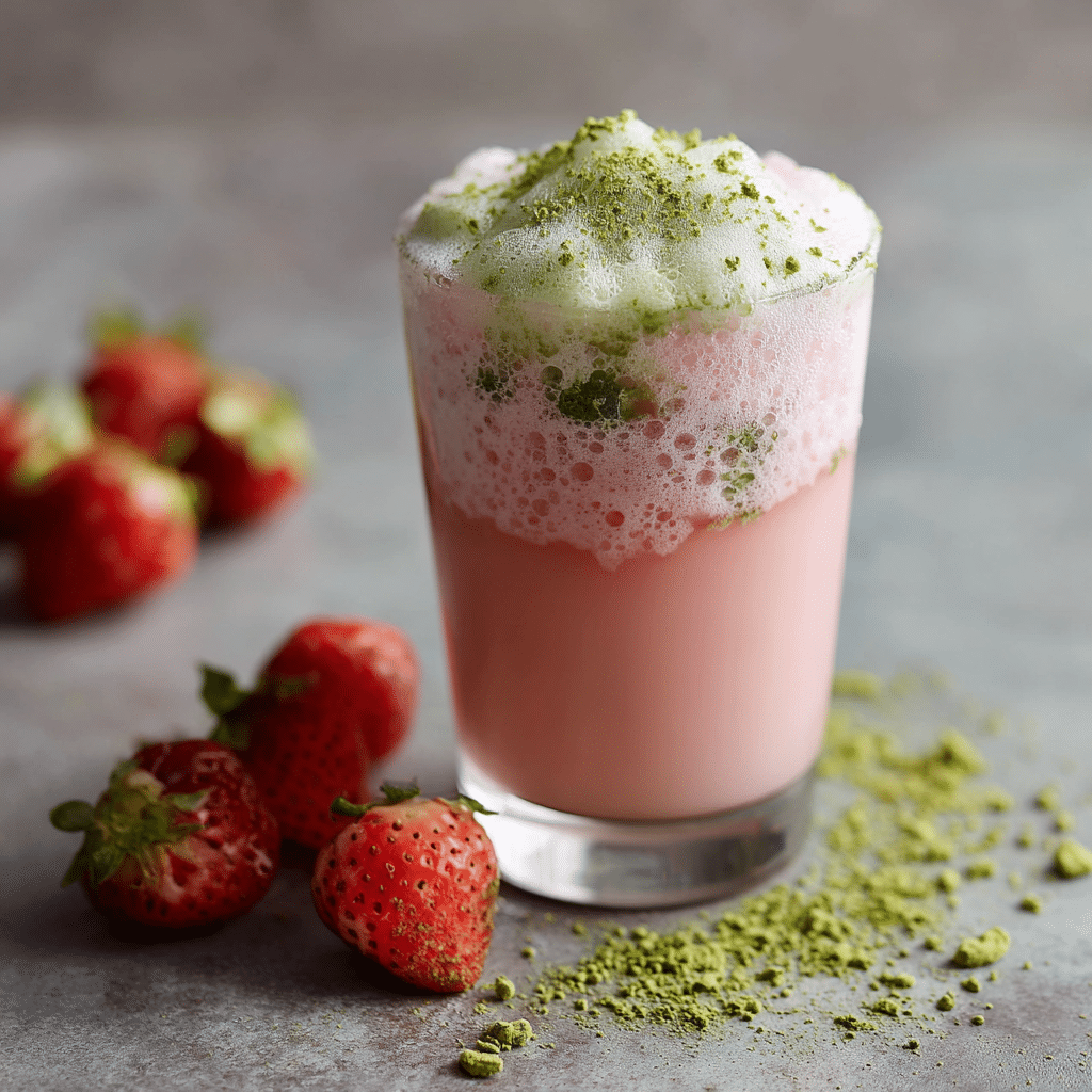 Strawberry Matcha Cloud Drink Recipe - Recipe Image