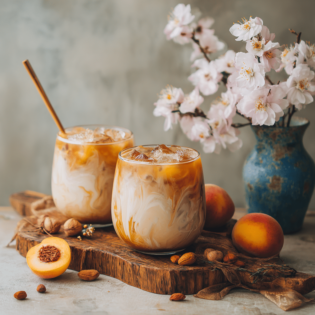 Iced Peach Jasmine Tea Latte Recipe - Recipe Image
