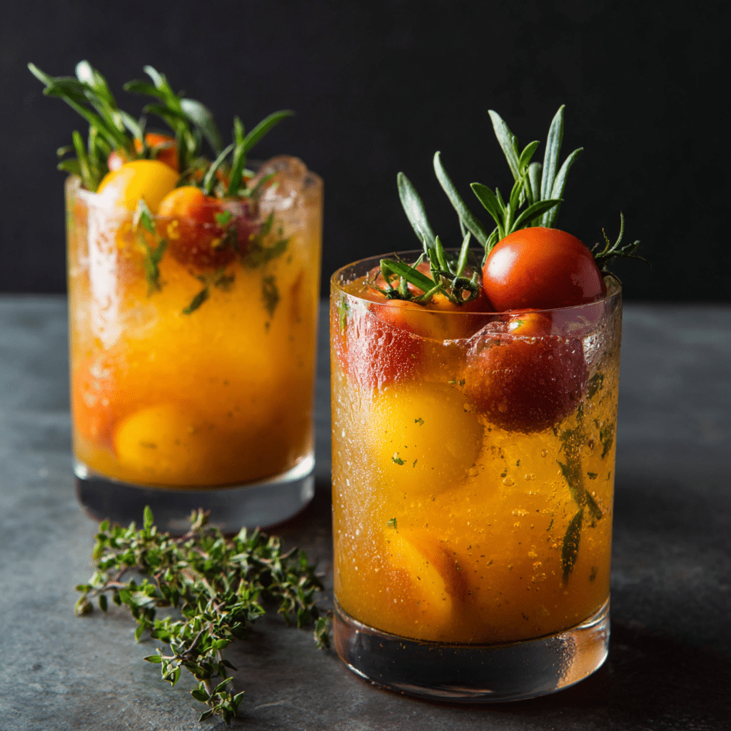 Golden Tomato & Peach Savory Nectar Recipe - Recipe Image
