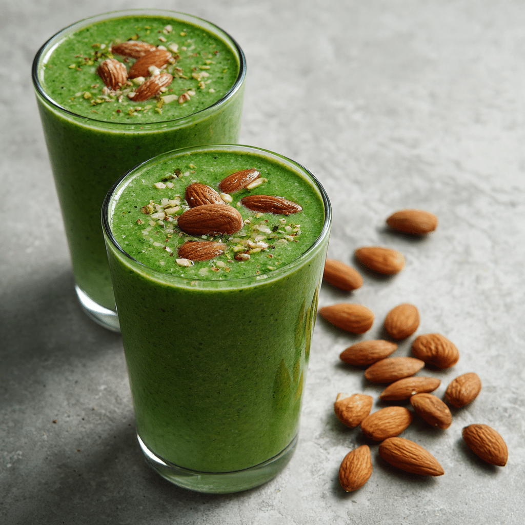 Green Smoothie + Nuts Recipe - Recipe Image
