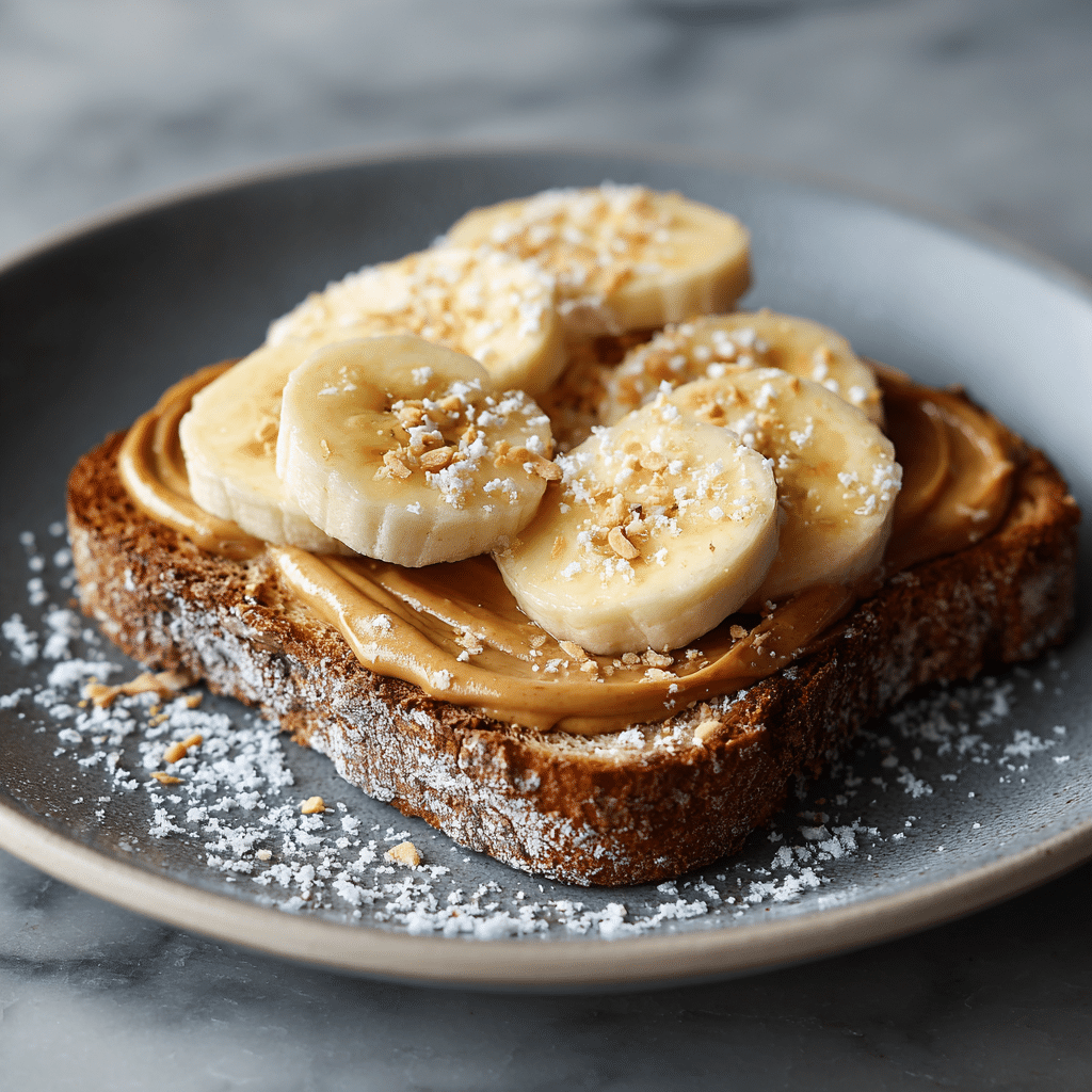 Peanut Butter Toast with Banana Recipe - Recipe Image