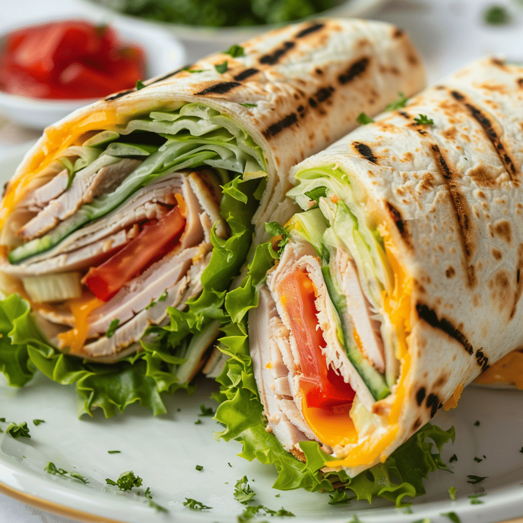 Turkey Cheese Wrap Recipe - Recipe Image