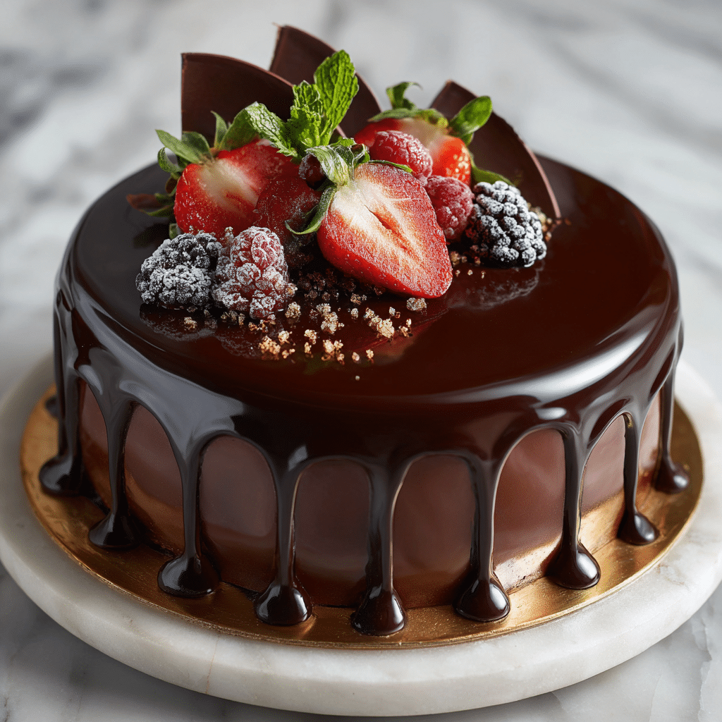 Chocolate Mirror Glaze Cake Recipe - Recipe Image