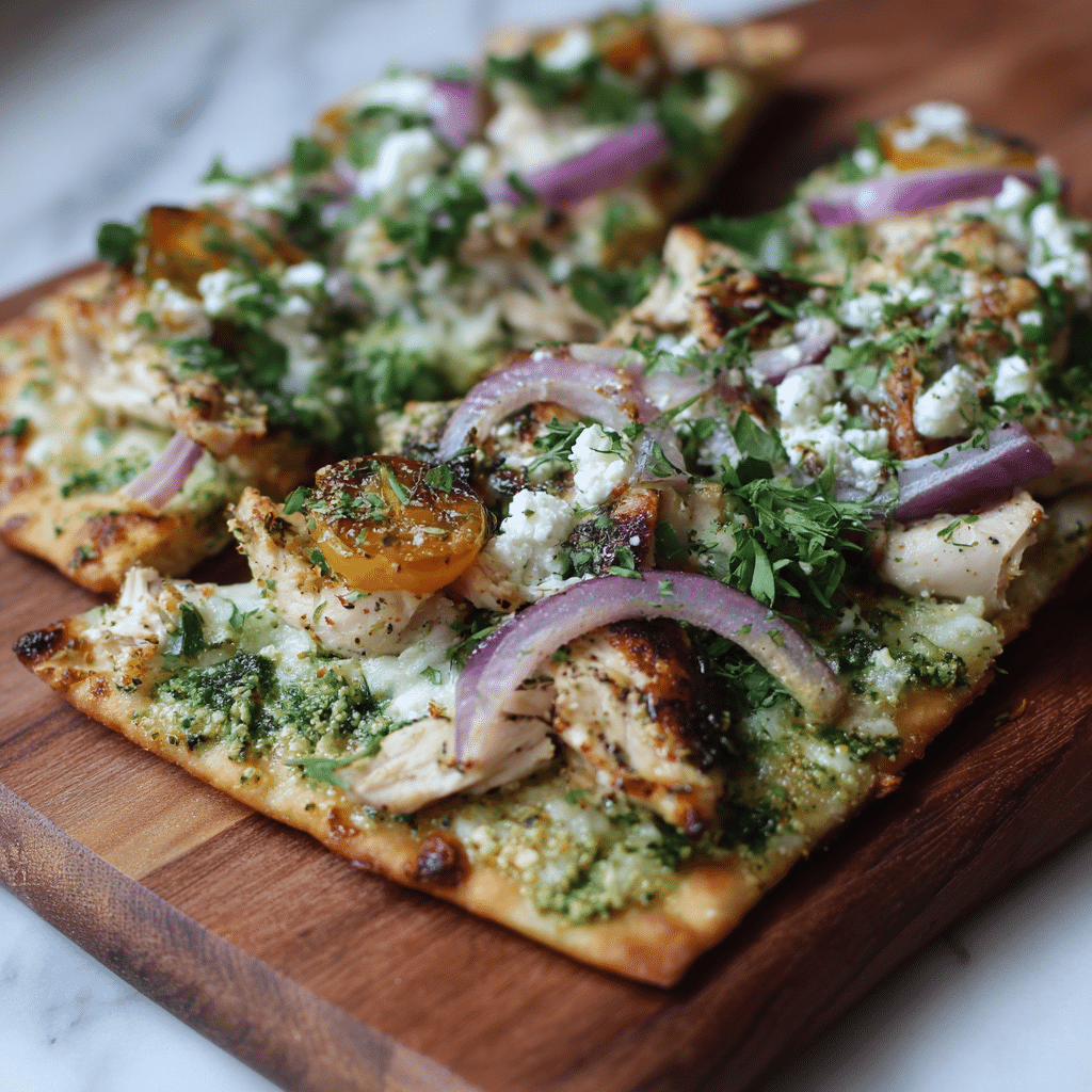 Green Goddess Chicken Flatbread Recipe - Recipe Image