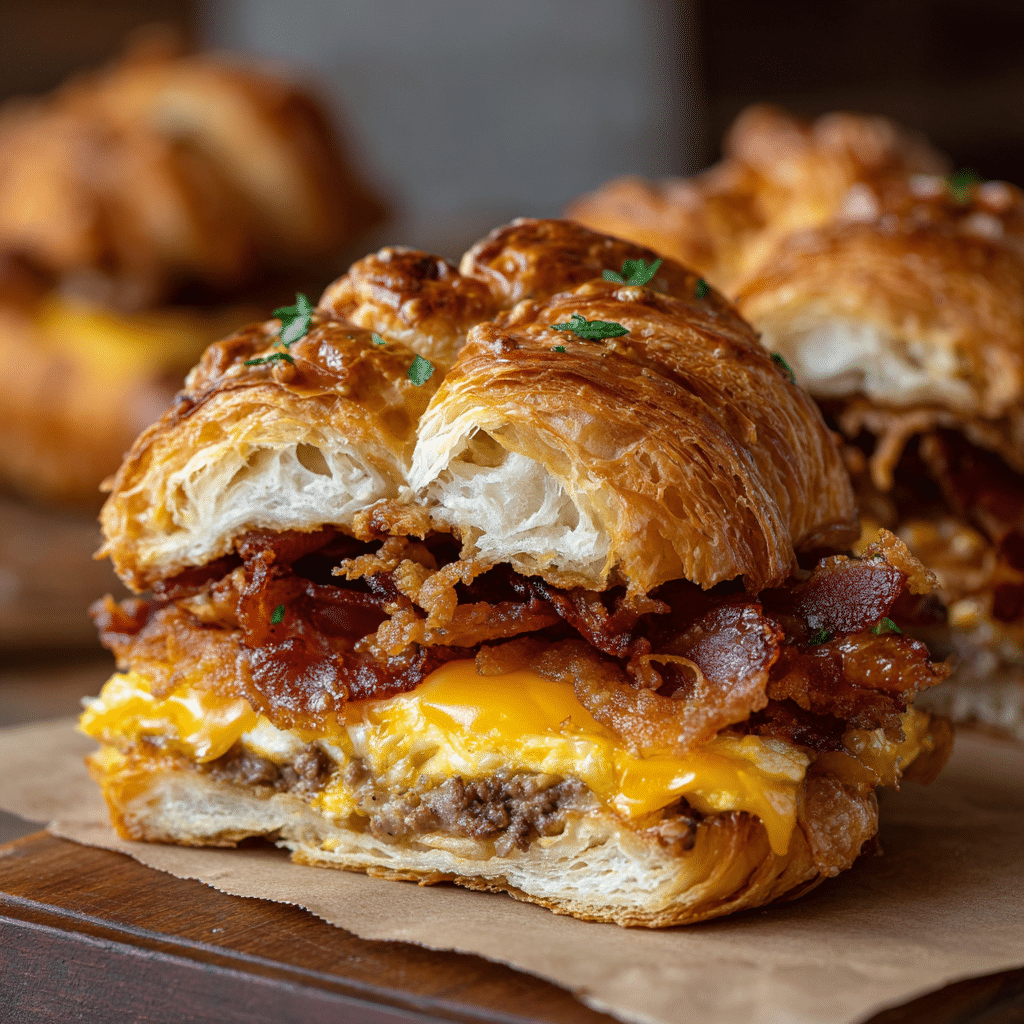 Croissant Breakfast Sandwich Bake Recipe - Recipe Image