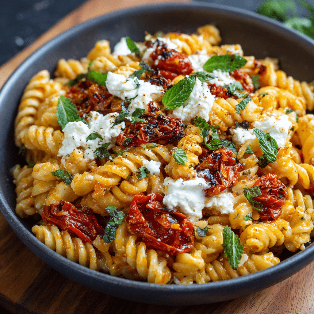 Whipped Feta Roasted Tomato Pasta Recipe - Recipe Image