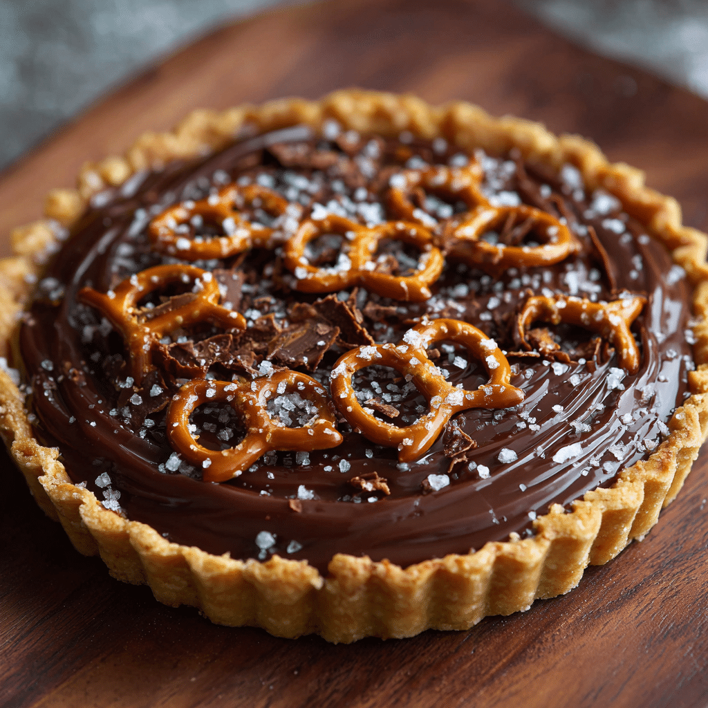 Salted Caramel Pretzel Tart Recipe - Recipe Image