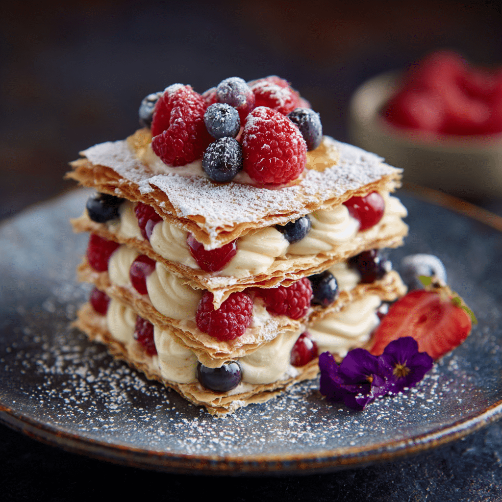 Vanilla Berry Mille-Feuille Recipe - Recipe Image