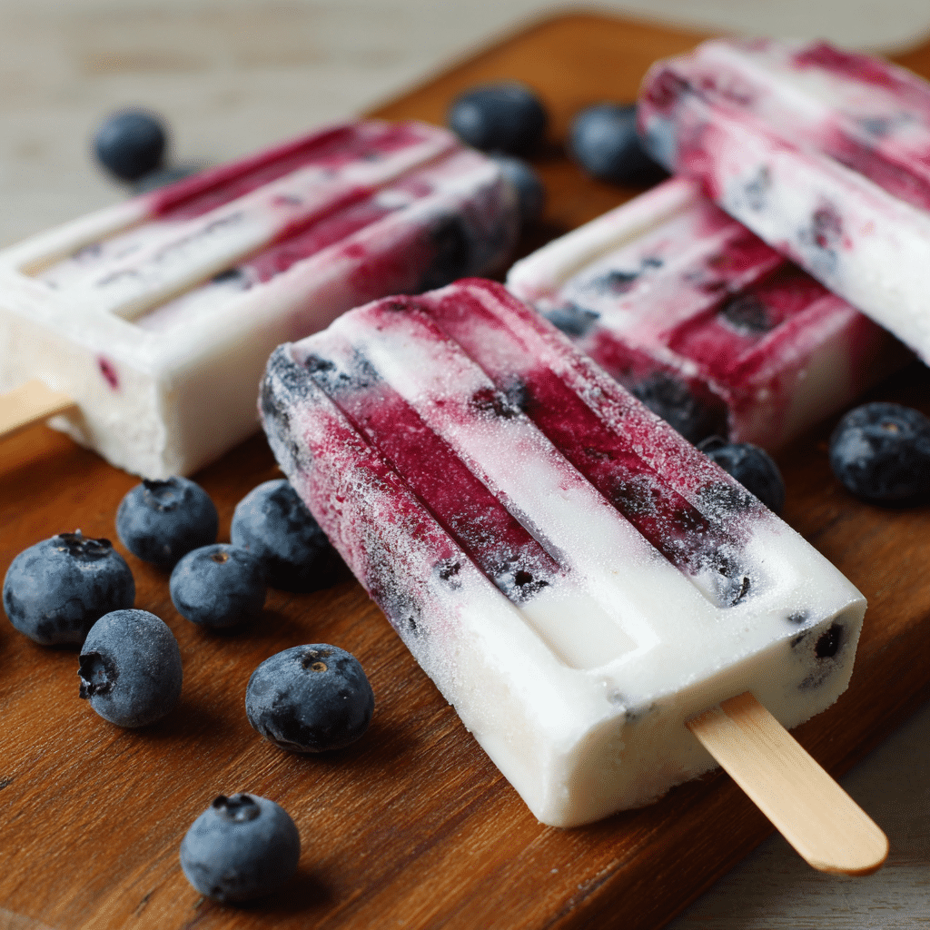 Blueberry Yogurt Ice Pops Recipe - Recipe Image
