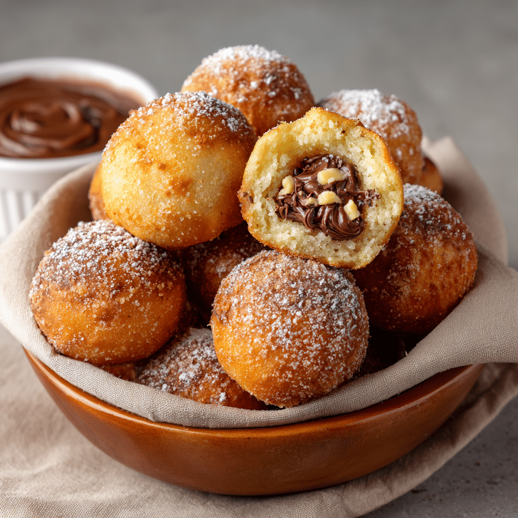 Nutella Stuffed Donut Holes Recipe - Recipe Image