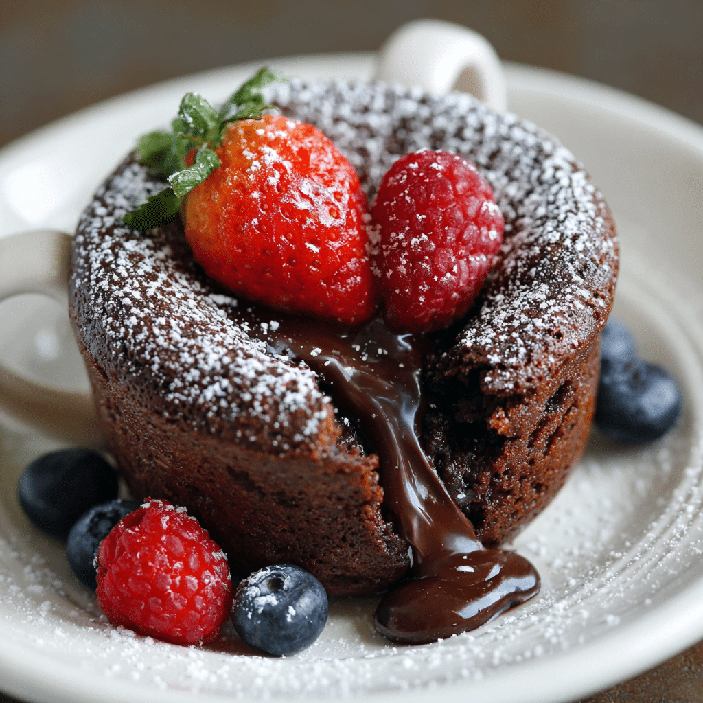 Molten Chocolate Lava Mug Cake Recipe - Recipe Image