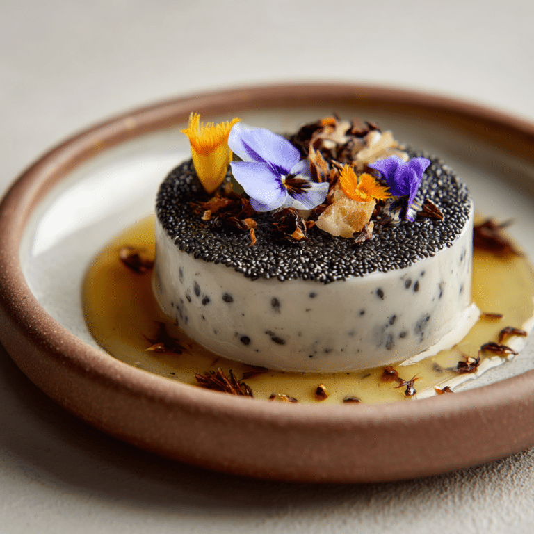 Black Sesame Rice Crémeux with Yuzu Gel Recipe