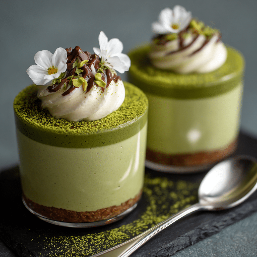 Matcha White Chocolate Mousse Cups Recipe - Recipe Image
