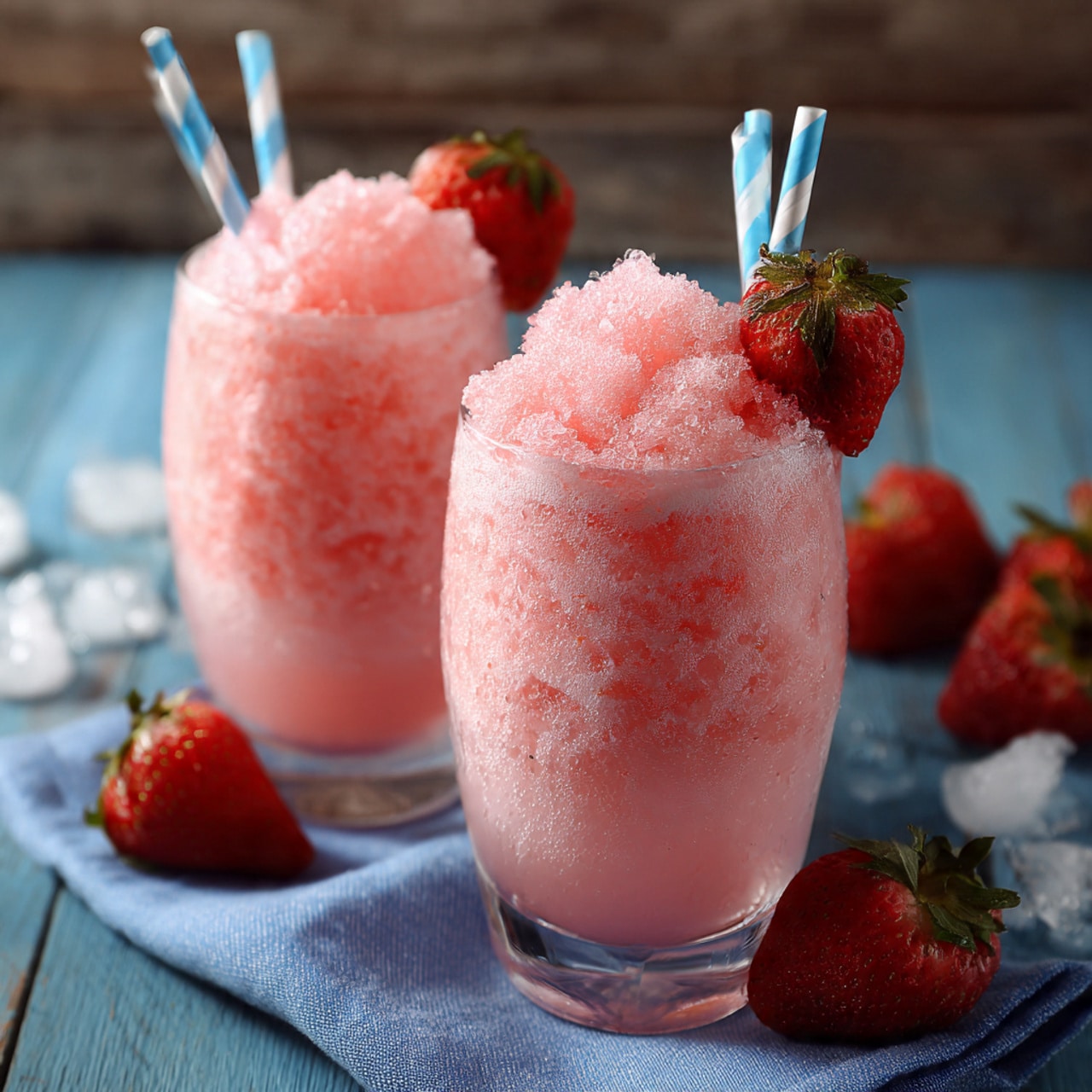 Strawberry Vanilla Milk Slush Recipe - Recipe Image
