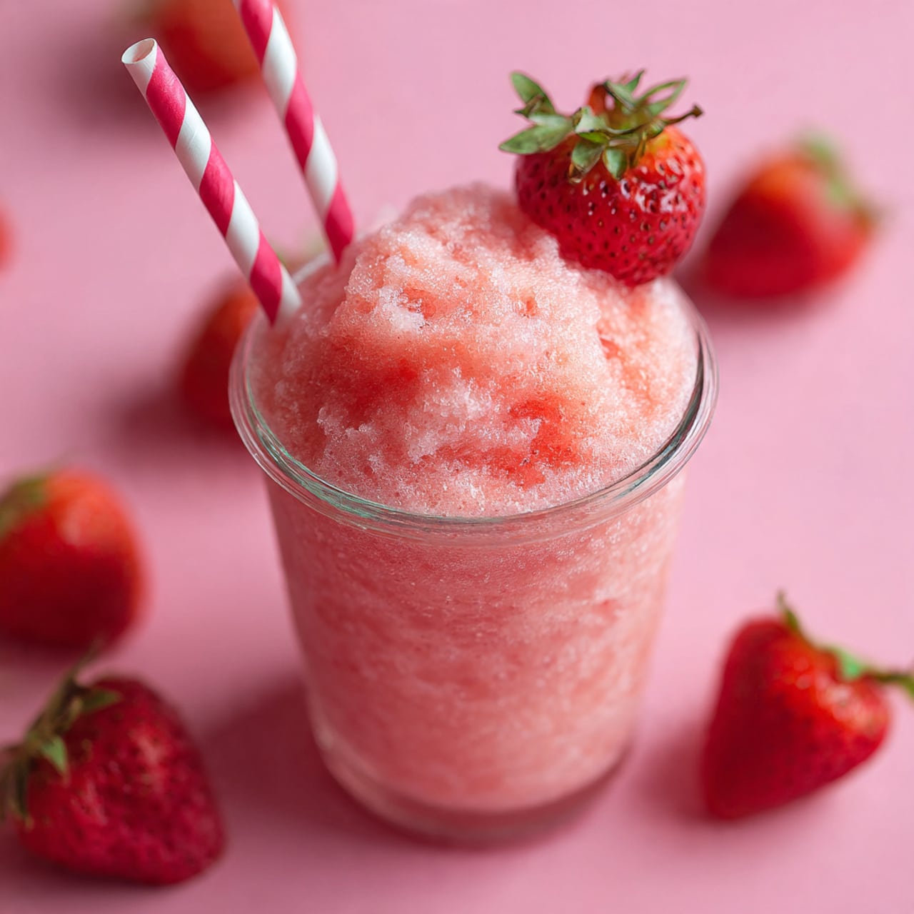 Strawberry Vanilla Milk Slush Recipe - Recipe Image