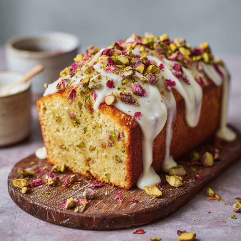 Pistachio Rose Milk Cake Recipe