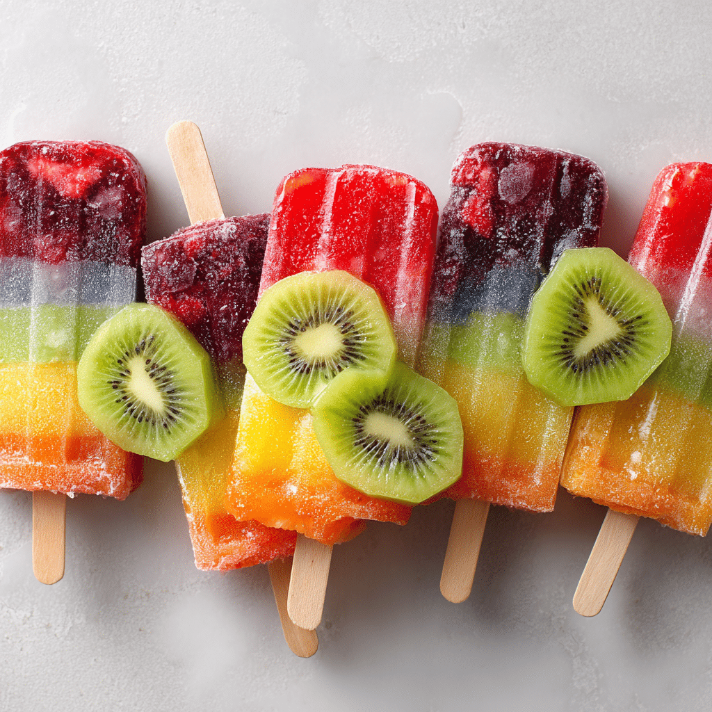 Rainbow Fruit Popsicles Recipe - Recipe Image