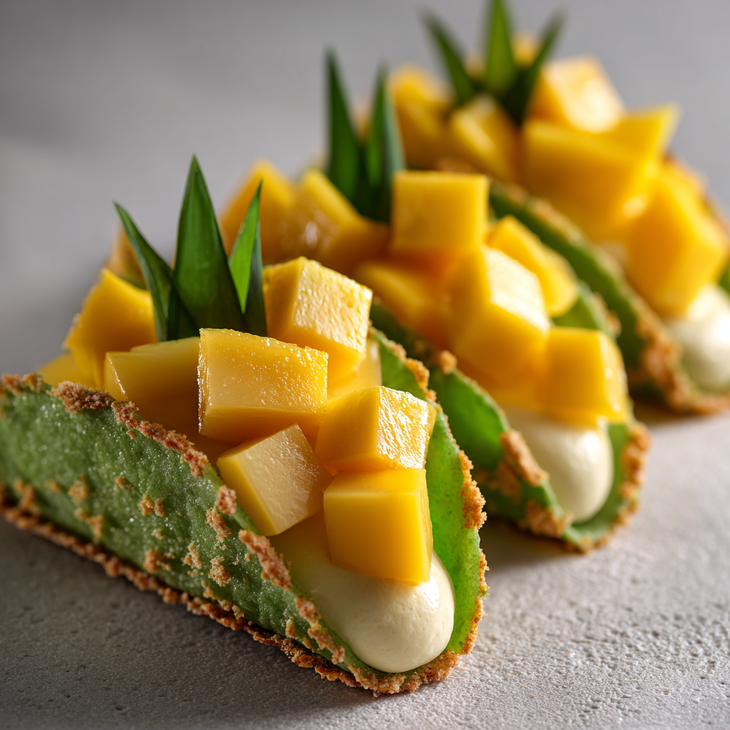 Pandan Mango Cheesecake Tacos Recipe
