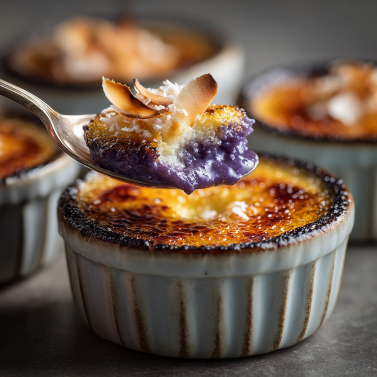Ube Coconut Crème Brûlée Recipe