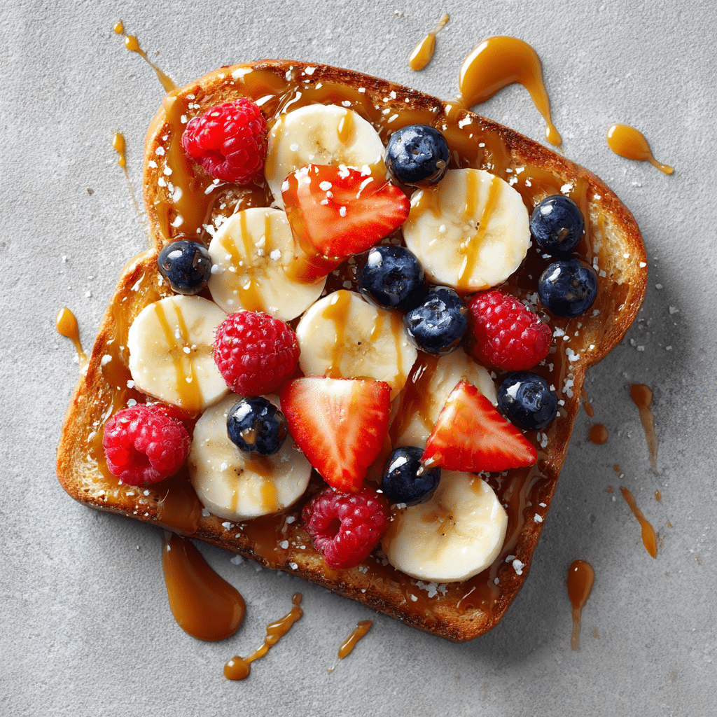 Banana Caramel Fruit Toast Recipe - Recipe Image