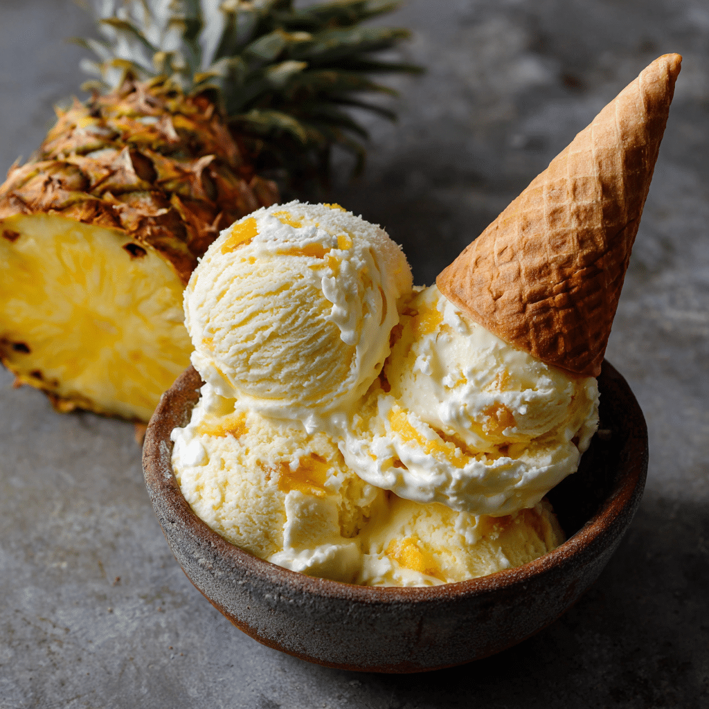 Pineapple Coconut Ice Cream Recipe