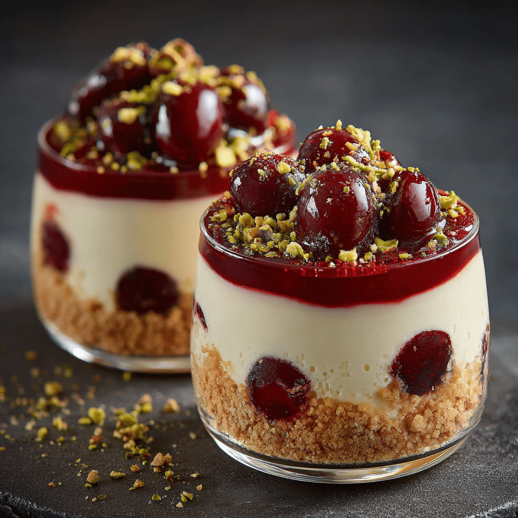 Cherry Pistachio Cheesecake Cups Recipe