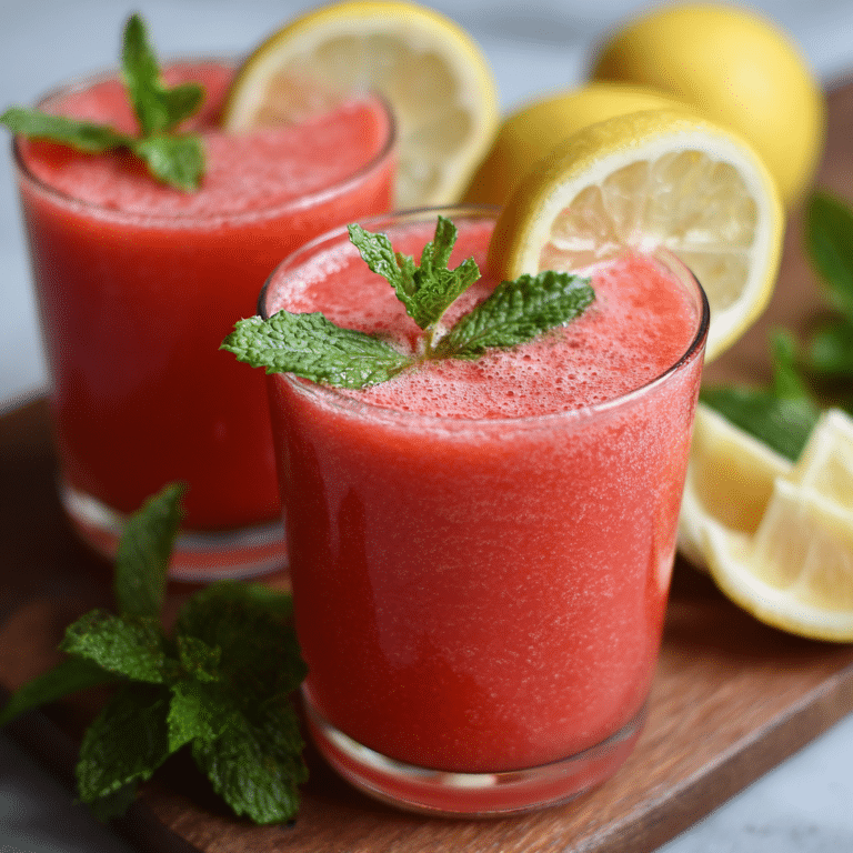 Watermelon Lemon Mint Juice Recipe