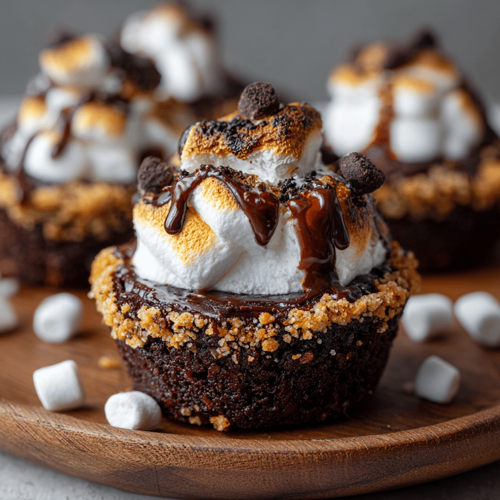 S’mores Brownie Cups Recipe - Recipe Image