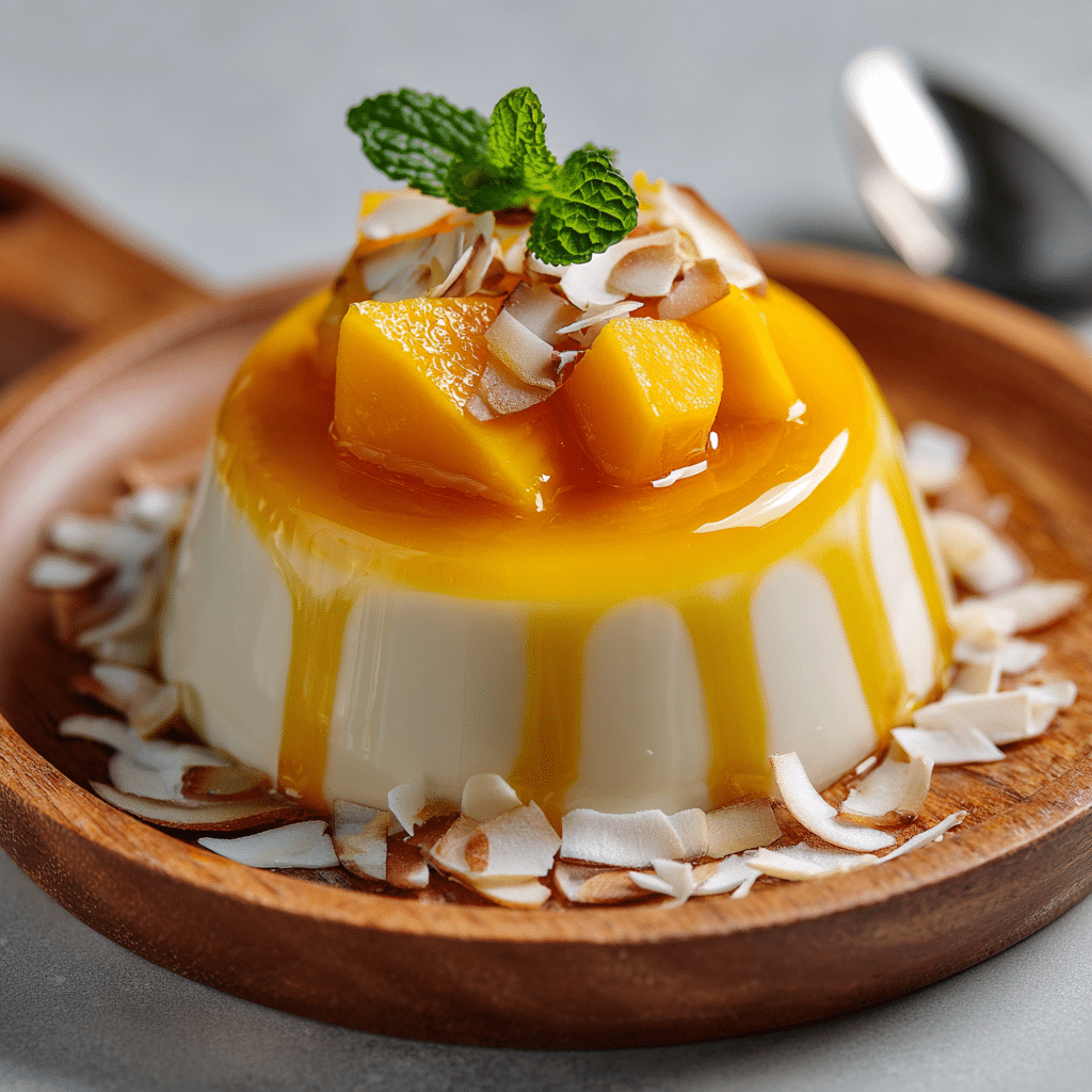 Mango Coconut Panna Cotta Recipe - Recipe Image