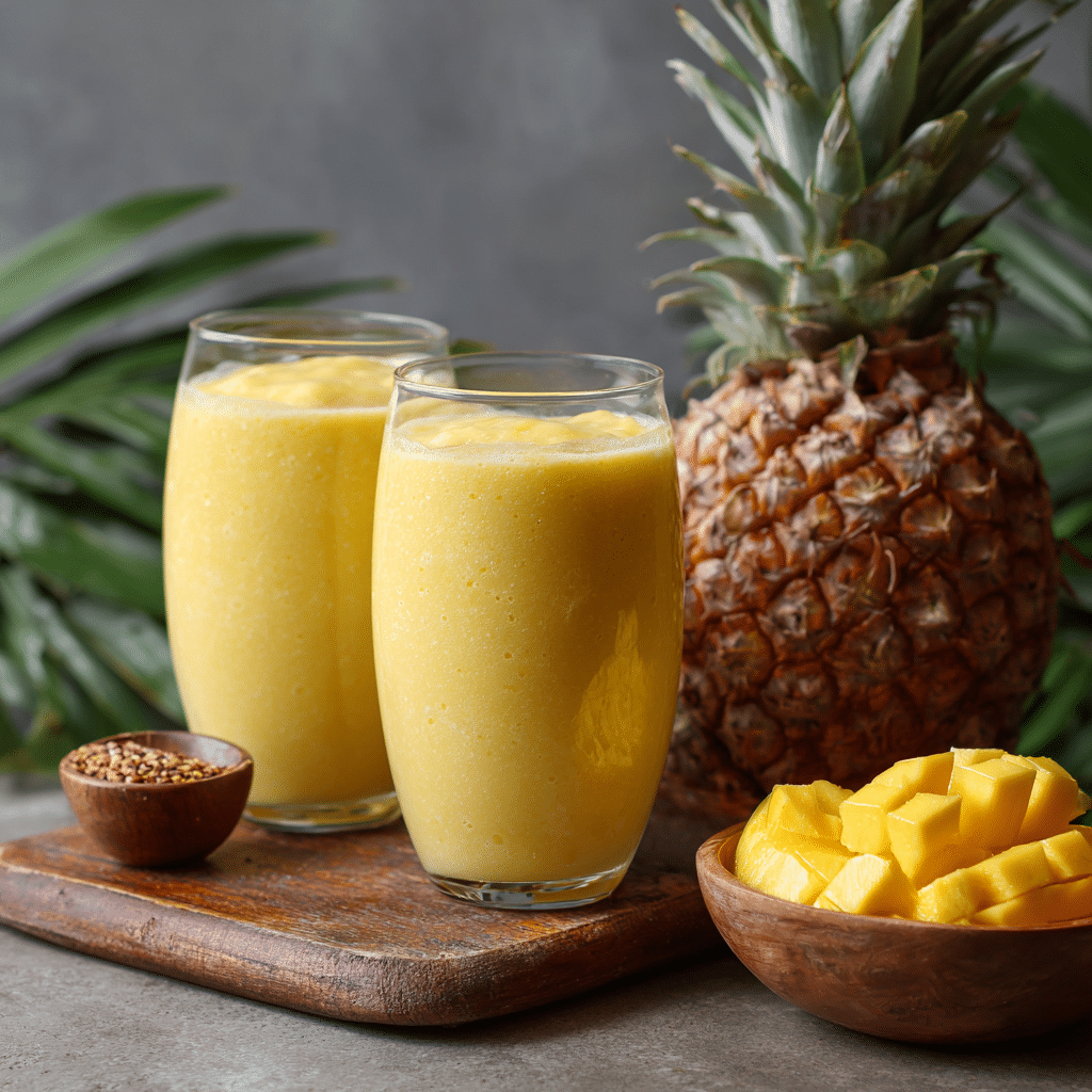 Tropical Mango Pineapple Smoothie Recipe - Recipe Image